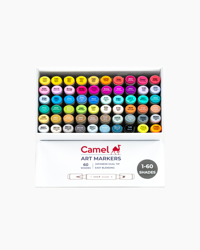 Camel Art Markers Assorted pack of 60 shades (1–60)