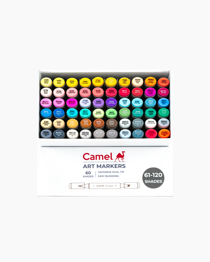 Camel Art Markers Assorted pack of 60 shades (61–120)