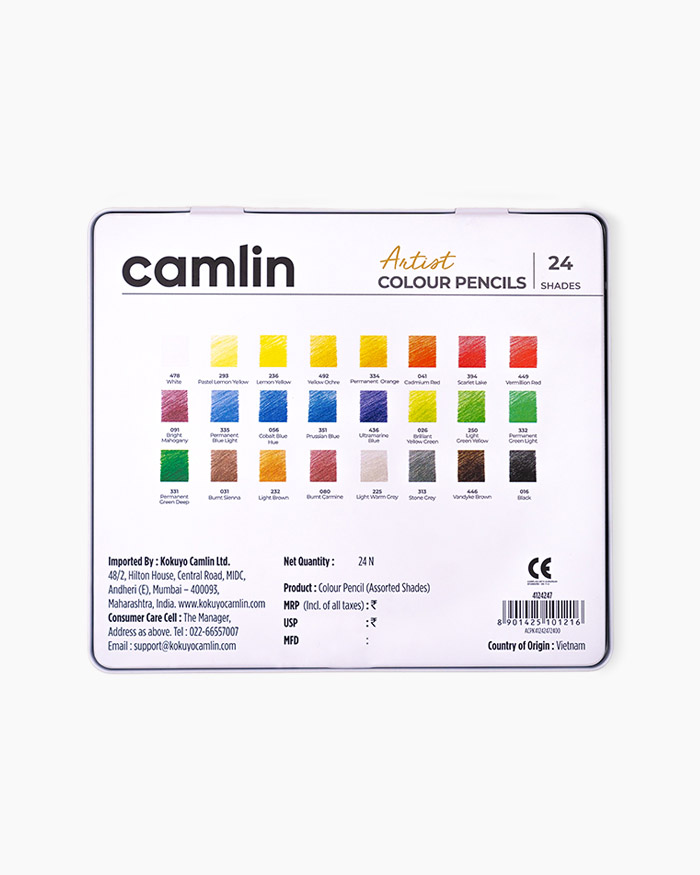 Camlin Artist Colour Pencils Assorted pack of 24 shades