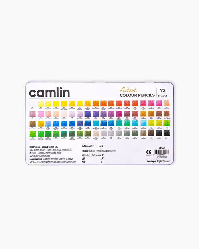 Camlin Artist Colour Pencils Assorted pack of 72 shades