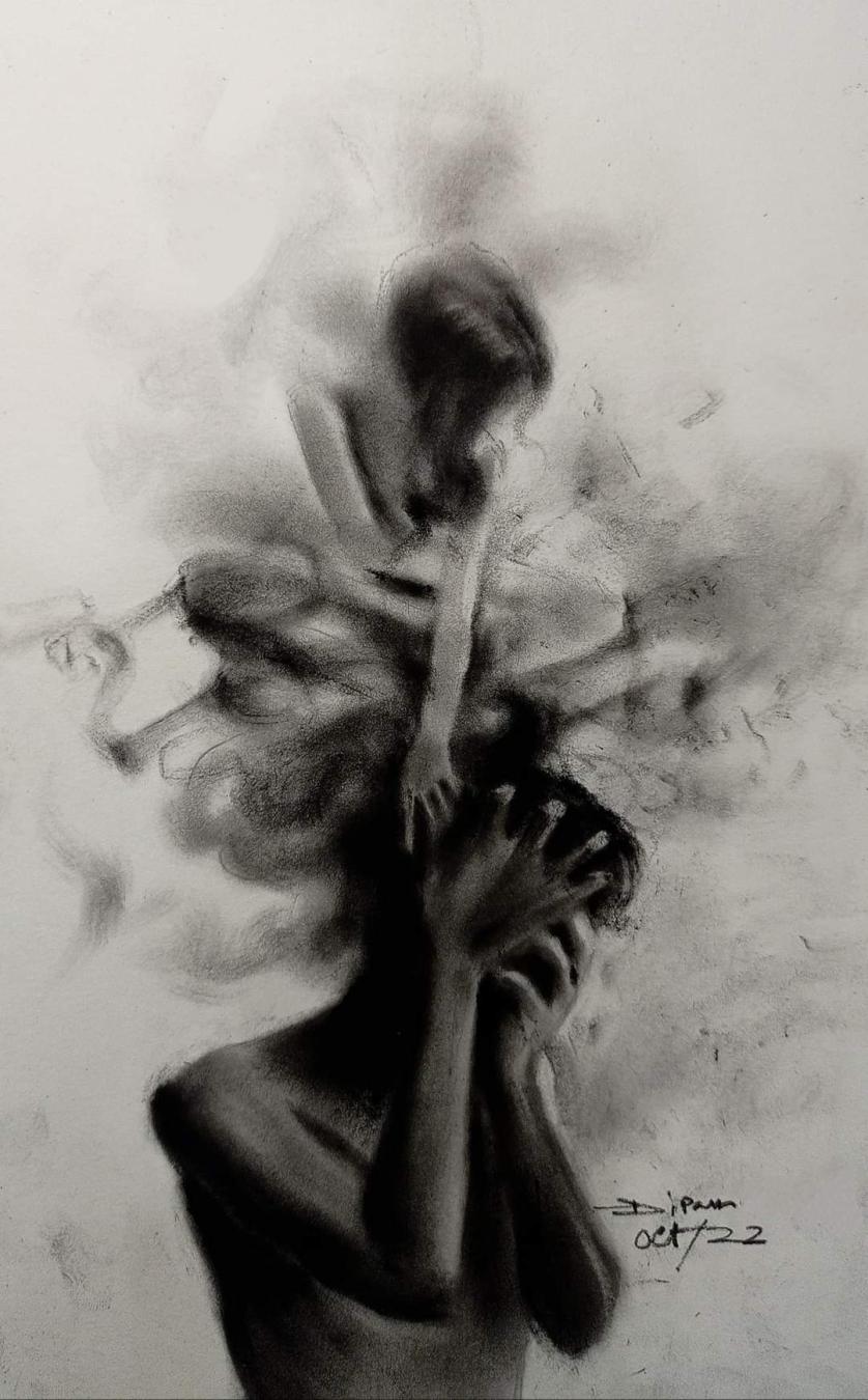 Charcoal On Paper Created By Dipayan Mandal