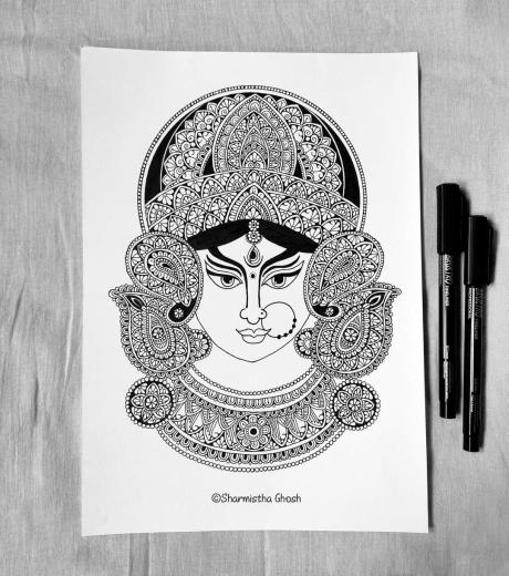 Ma Durga created by Sharmistha Ghosh