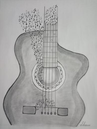 Guitar sketch created by Pallavi Ingle