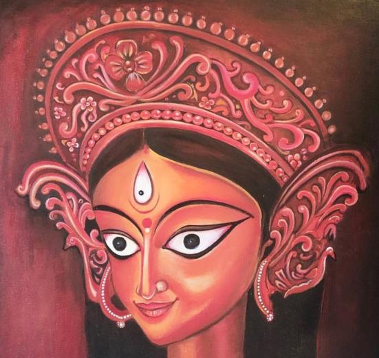 Maa Durga acrylic painting created by Shikha Goel