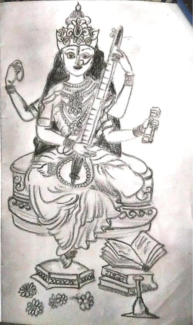 Hindu Goddess Saraswati, Art Print | Barewalls Posters & Prints |  bwc18942691