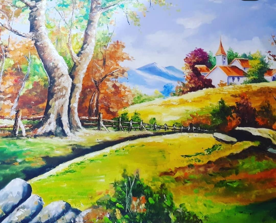 Face painting/ landscape/portrait/guru painting created by Sahil Sharma