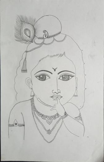Update more than 65 pencil sketch krishna image latest - seven.edu.vn
