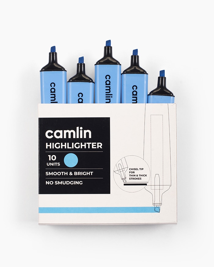 Camlin Highlighters Carton of 10 highlighters in Blue shade