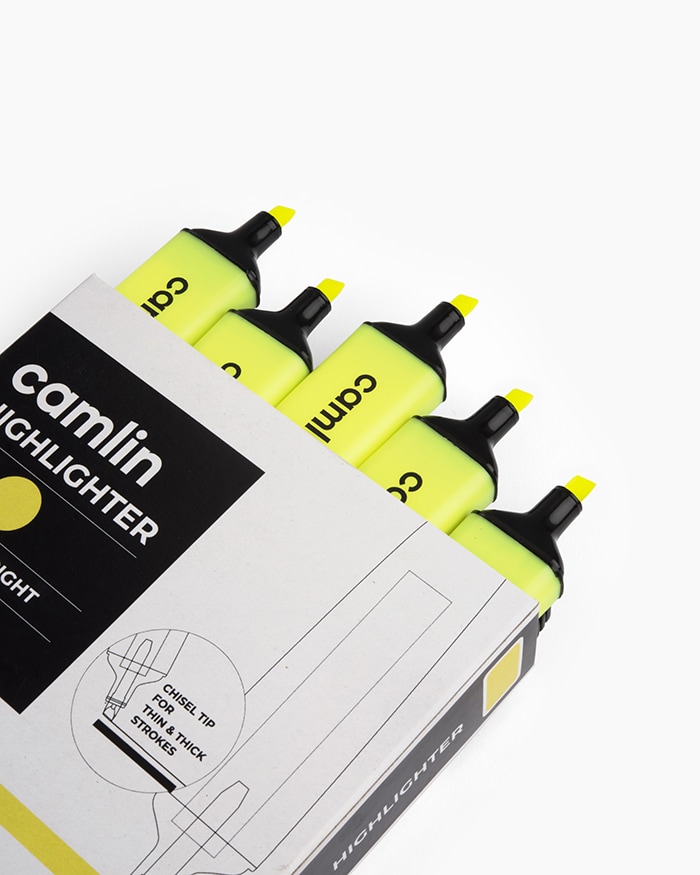 Camlin Highlighters Carton of 10 highlighters in Yellow shade