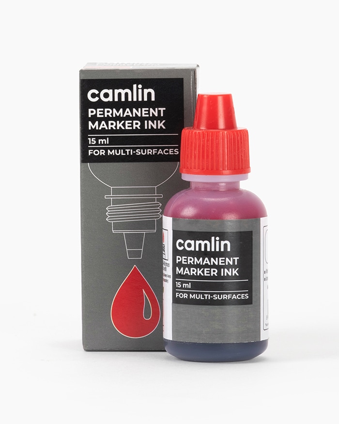 Camlin Permanent Marker Ink Individual bottle of 15 ml in Red shade