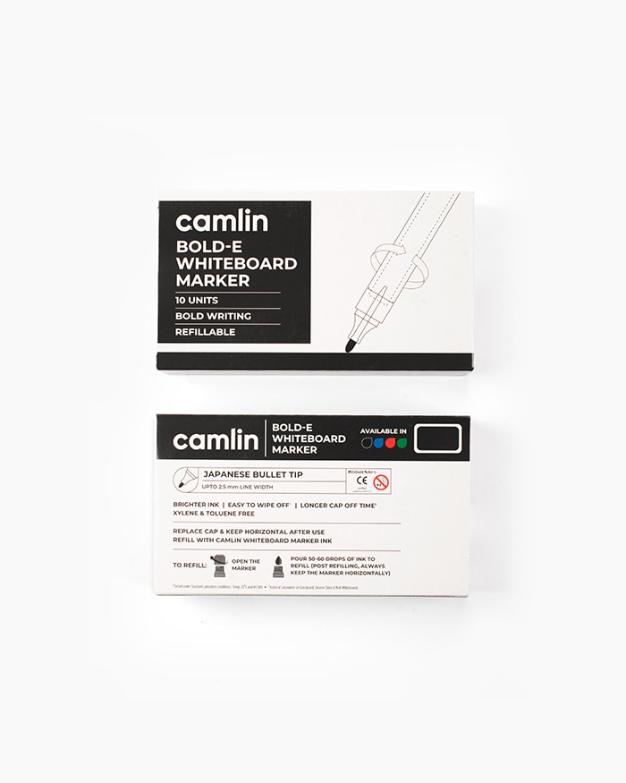 Buy Camlin Permanent Markers Carton of 10 markers in Black shade